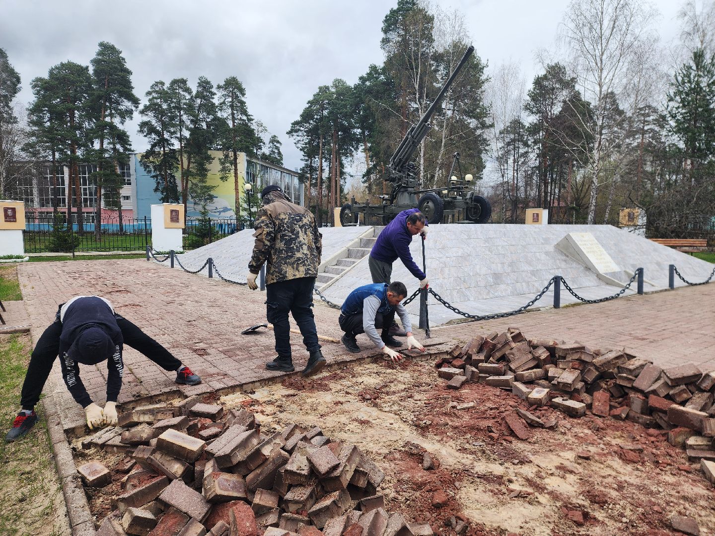шатура, 9 мая, ремонт памятника ВОВ, вов, жкх, жкх и благоустройство, жкх подмосковье,