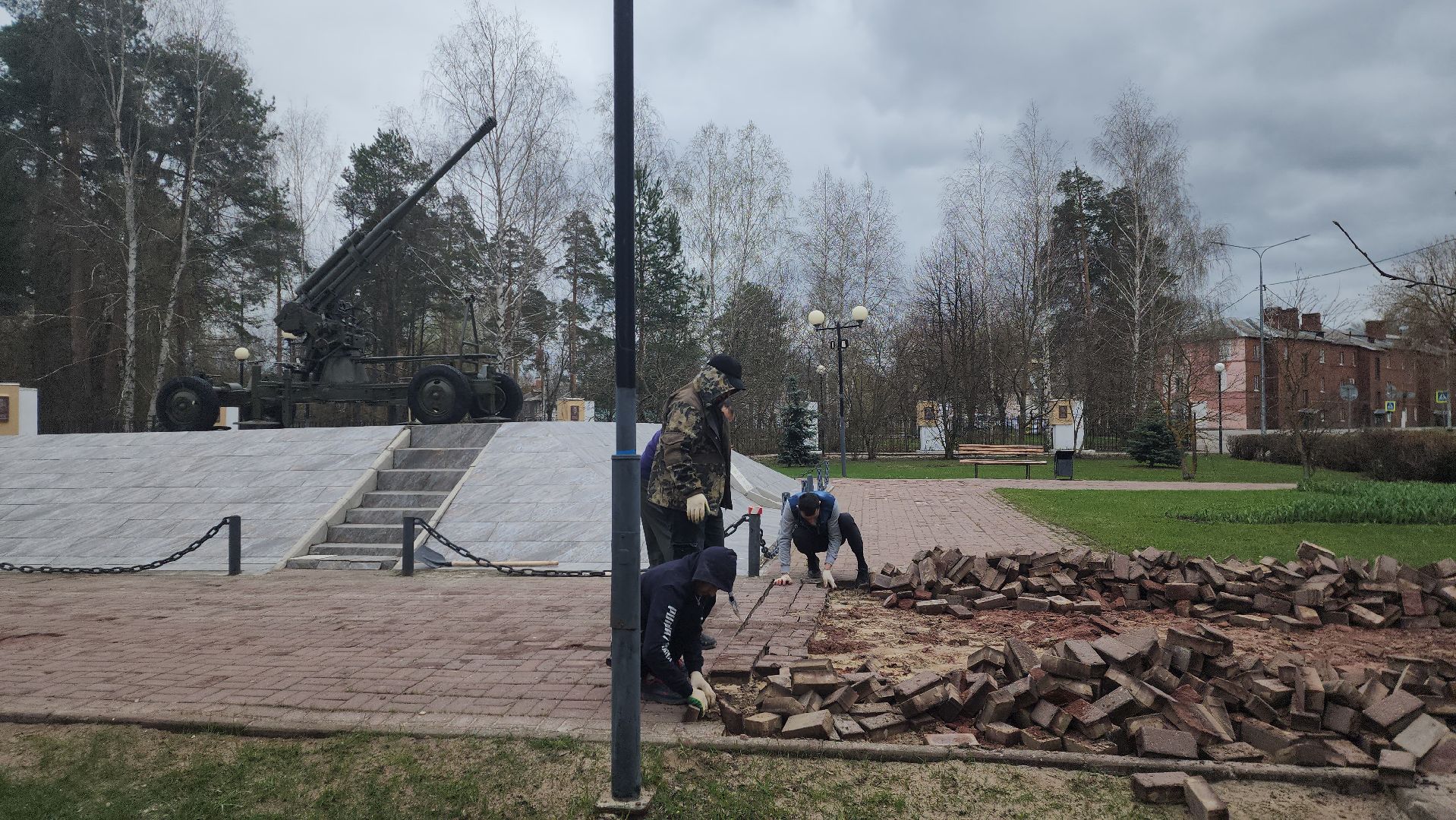 шатура, 9 мая, ремонт памятника ВОВ, вов, жкх, жкх и благоустройство, жкх подмосковье,