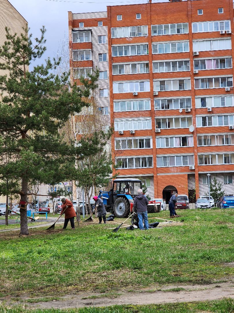 Субботник, Уборка, управляющая компания, Дубна,