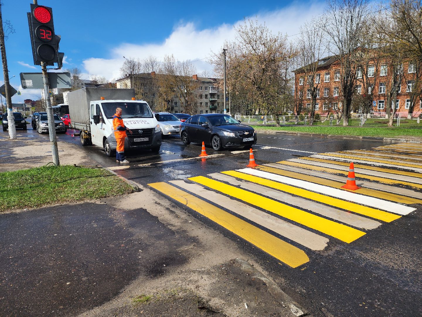 шатура, дорожная безопасность, дорожная разметка, зебра, пешеходный переход, ремонт, обновление, жкх и благоустройство,