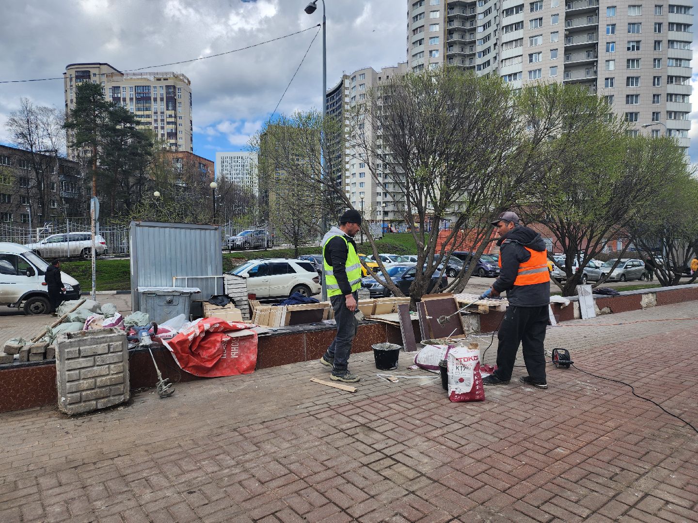 пушкино, ремонт, мемориал, плитка, восстановительные работы,