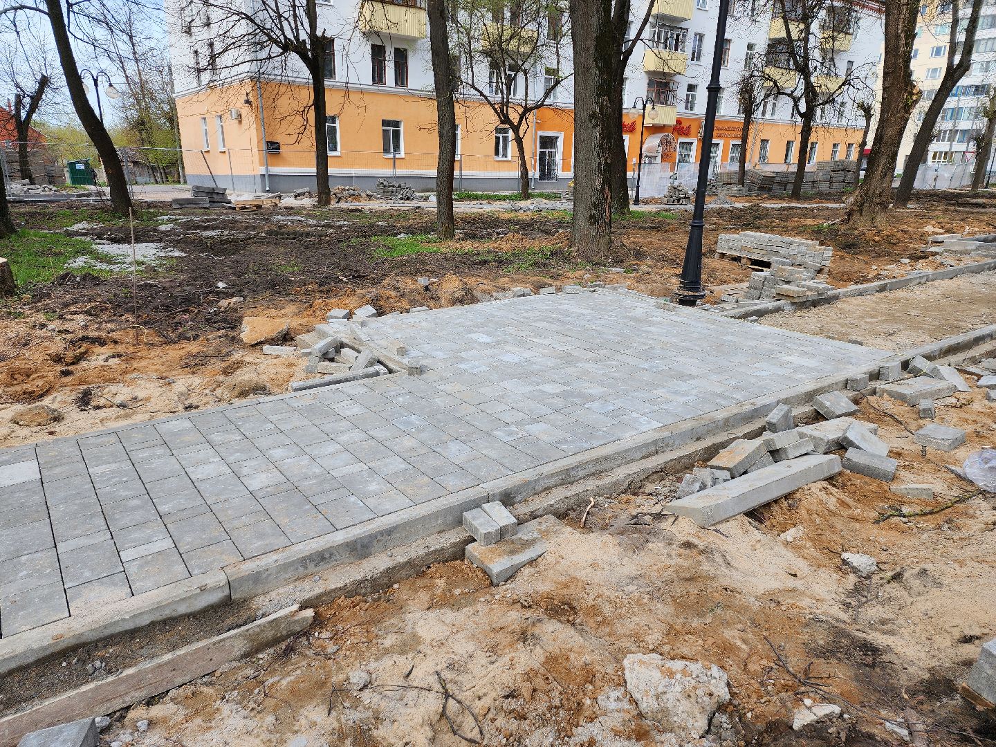 серпухов, подмосковье, укладка плитки, благоустройство,