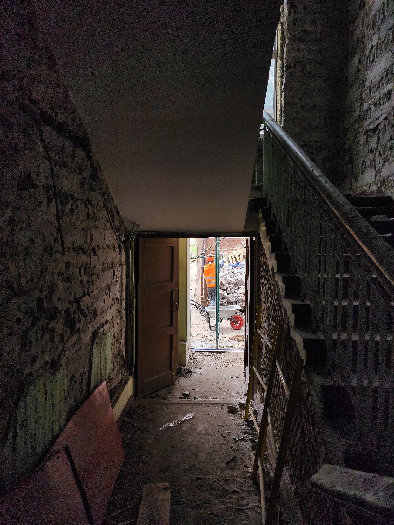 Дубна, Школа 1, Капремонт, Строительство, Монтаж перекрытий,