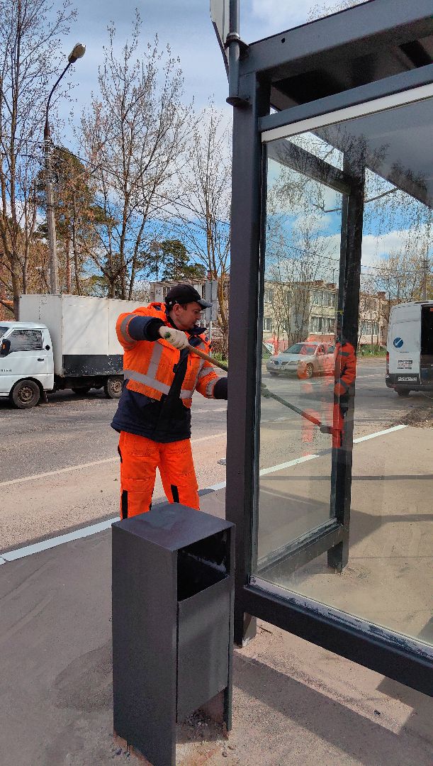 остановочные павильоны, покраска, бордюры, лавочки, благоустойство,