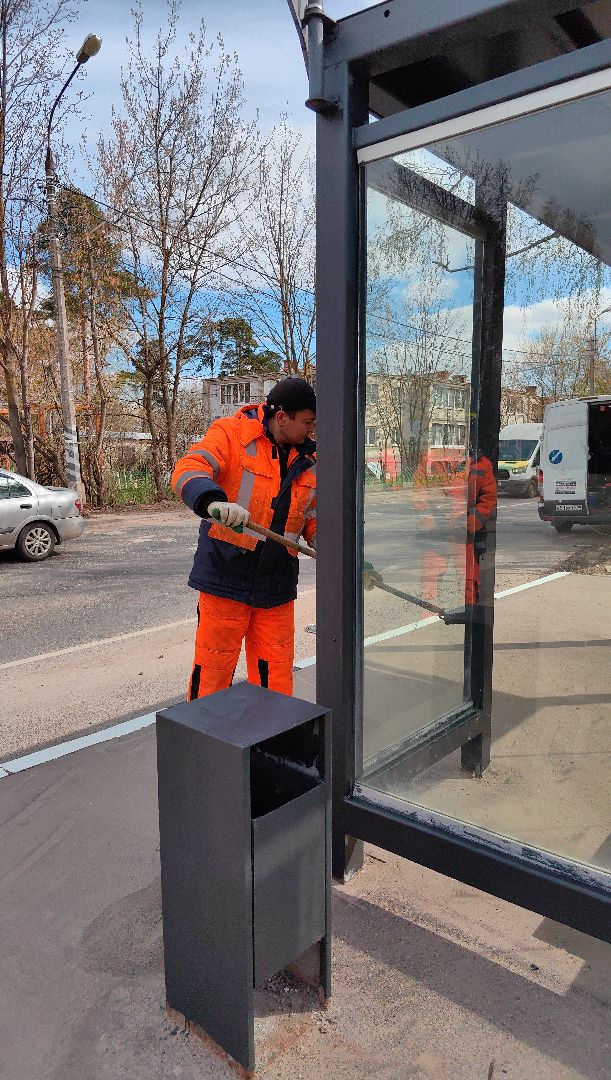 остановочные павильоны, покраска, бордюры, лавочки, благоустойство,