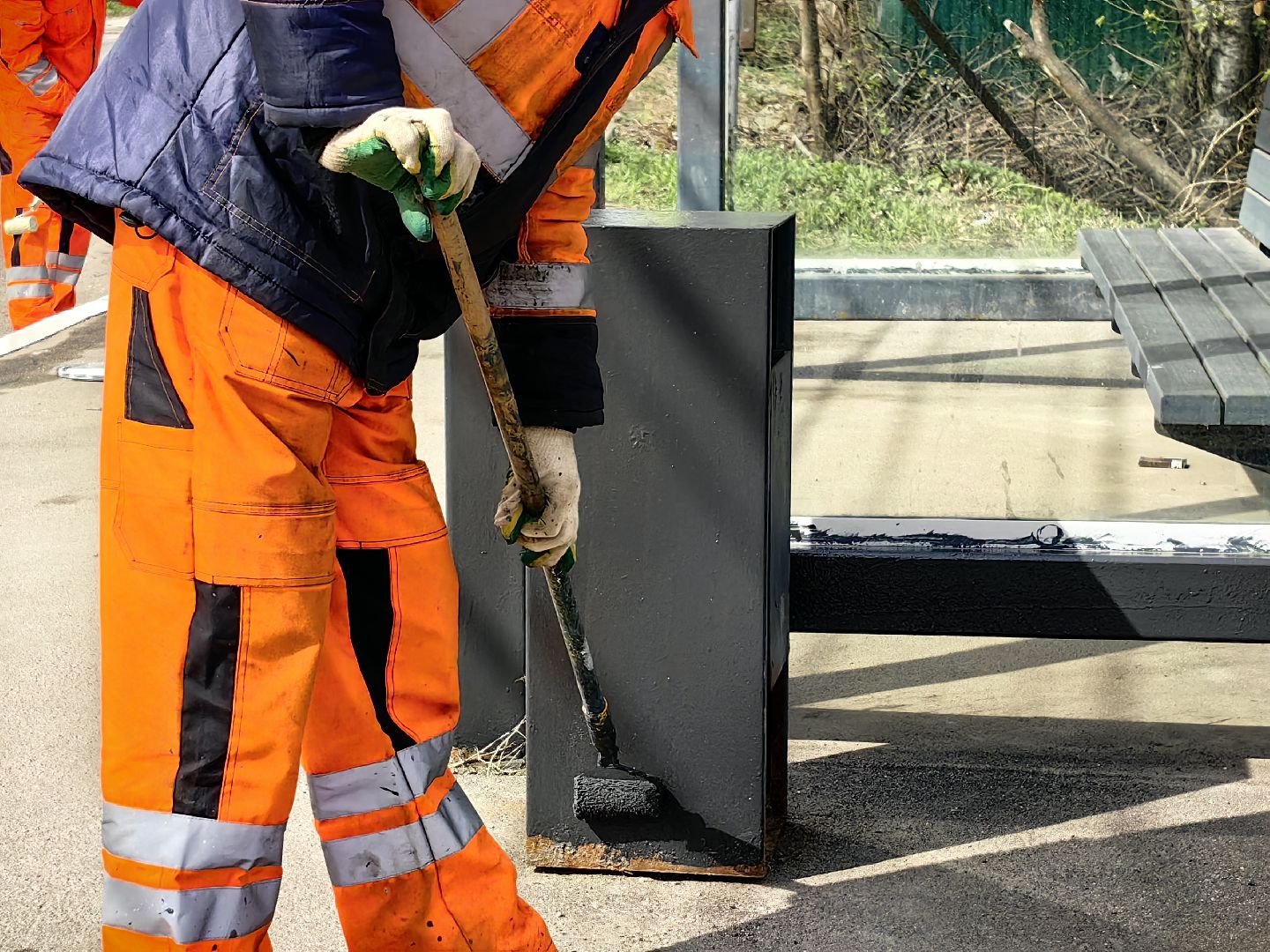 остановочные павильоны, покраска, бордюры, лавочки, благоустойство,