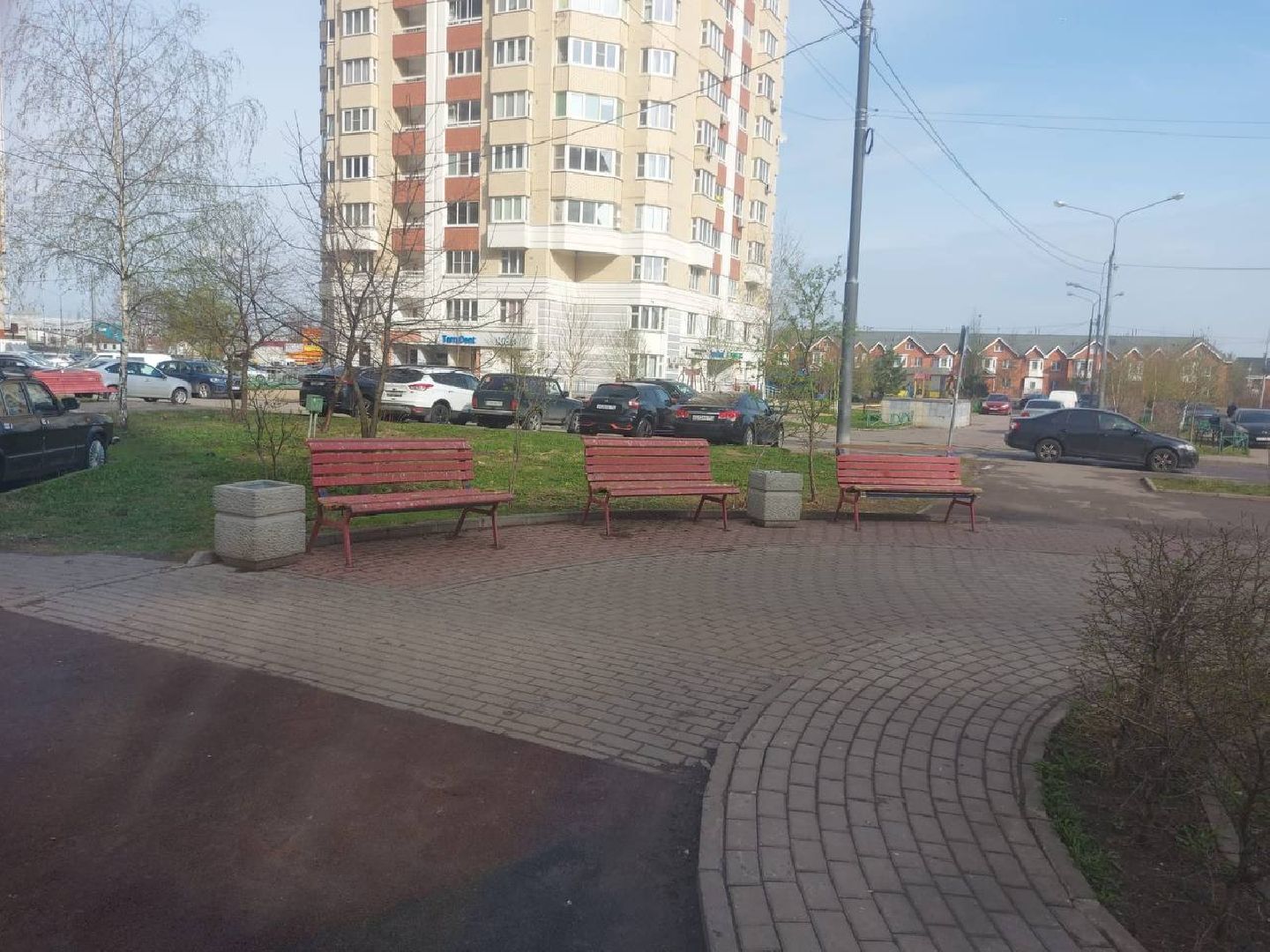 скамейки, сквер, лобня,