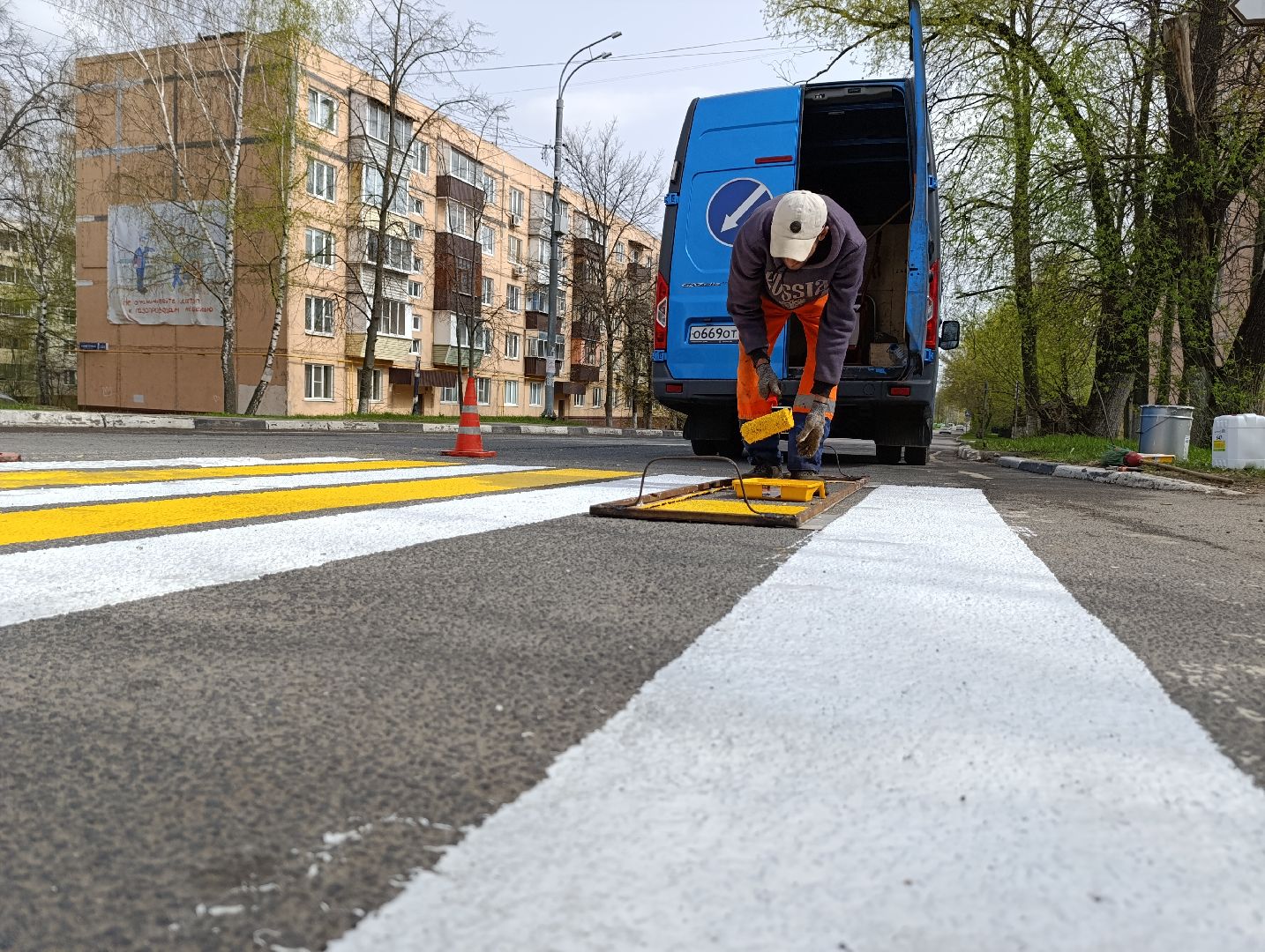 Бронницы, Благоустройство, Покраска пешеходных переходов, Обновление разметки,