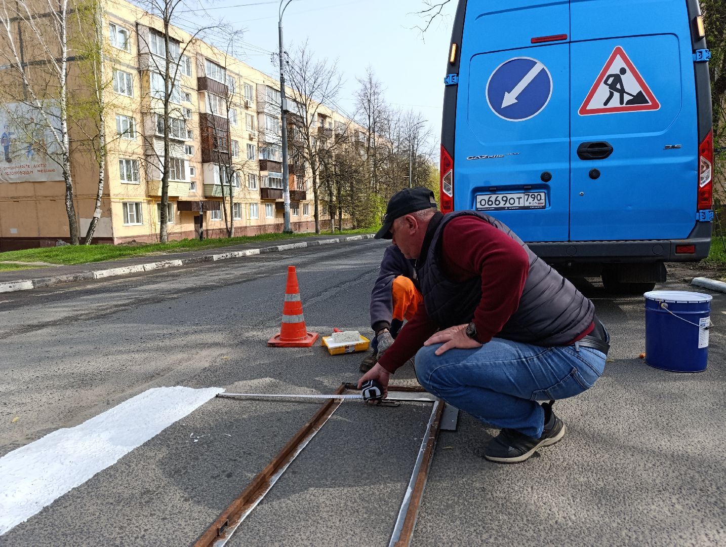 Бронницы, Благоустройство, Покраска пешеходных переходов, Обновление разметки,