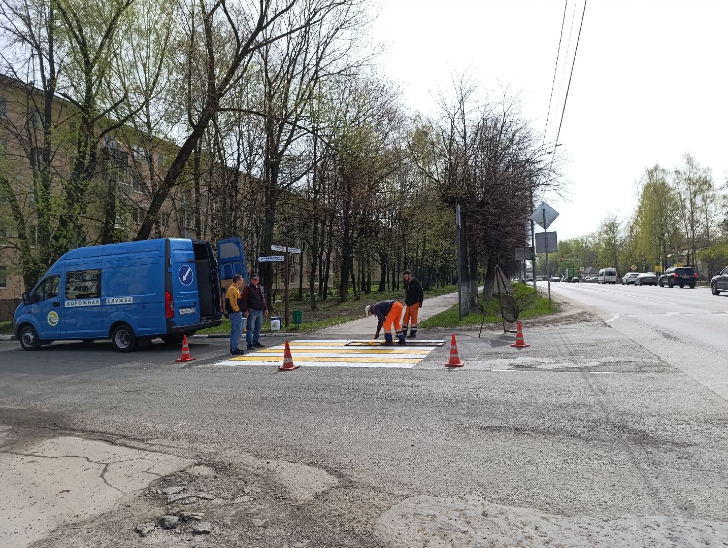 Бронницы, Благоустройство, Покраска пешеходных переходов, Обновление разметки,