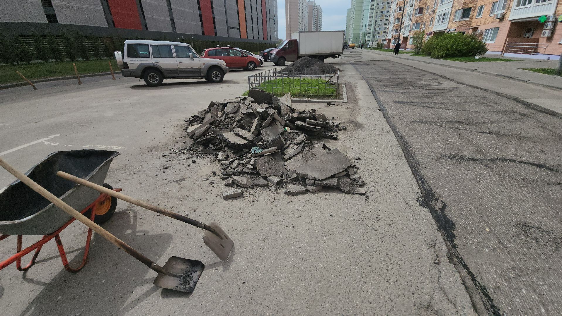 долгопрудный, ямочный ремонт, Проспект Ракетостроителей, владислав юдин, ремонт картами,