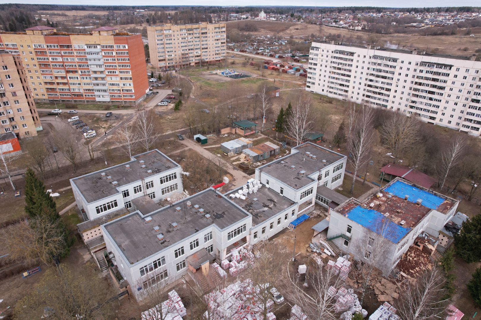 видео с коптера, школа, истра,