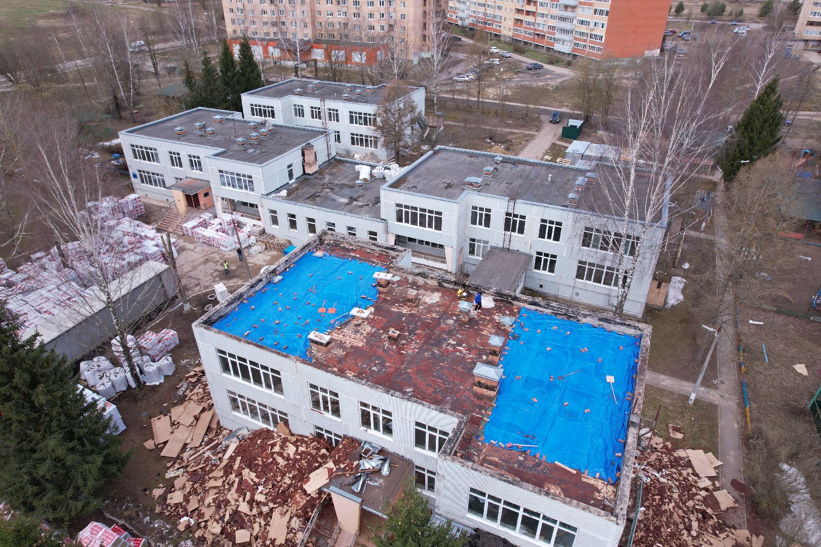 видео с коптера, школа, истра,