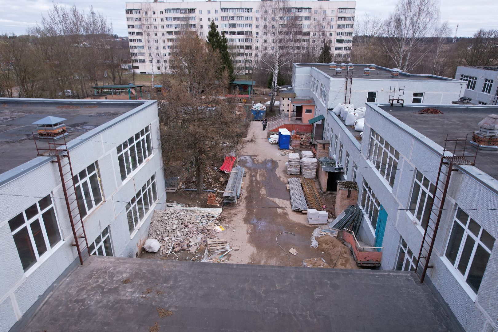 видео с коптера, школа, истра,