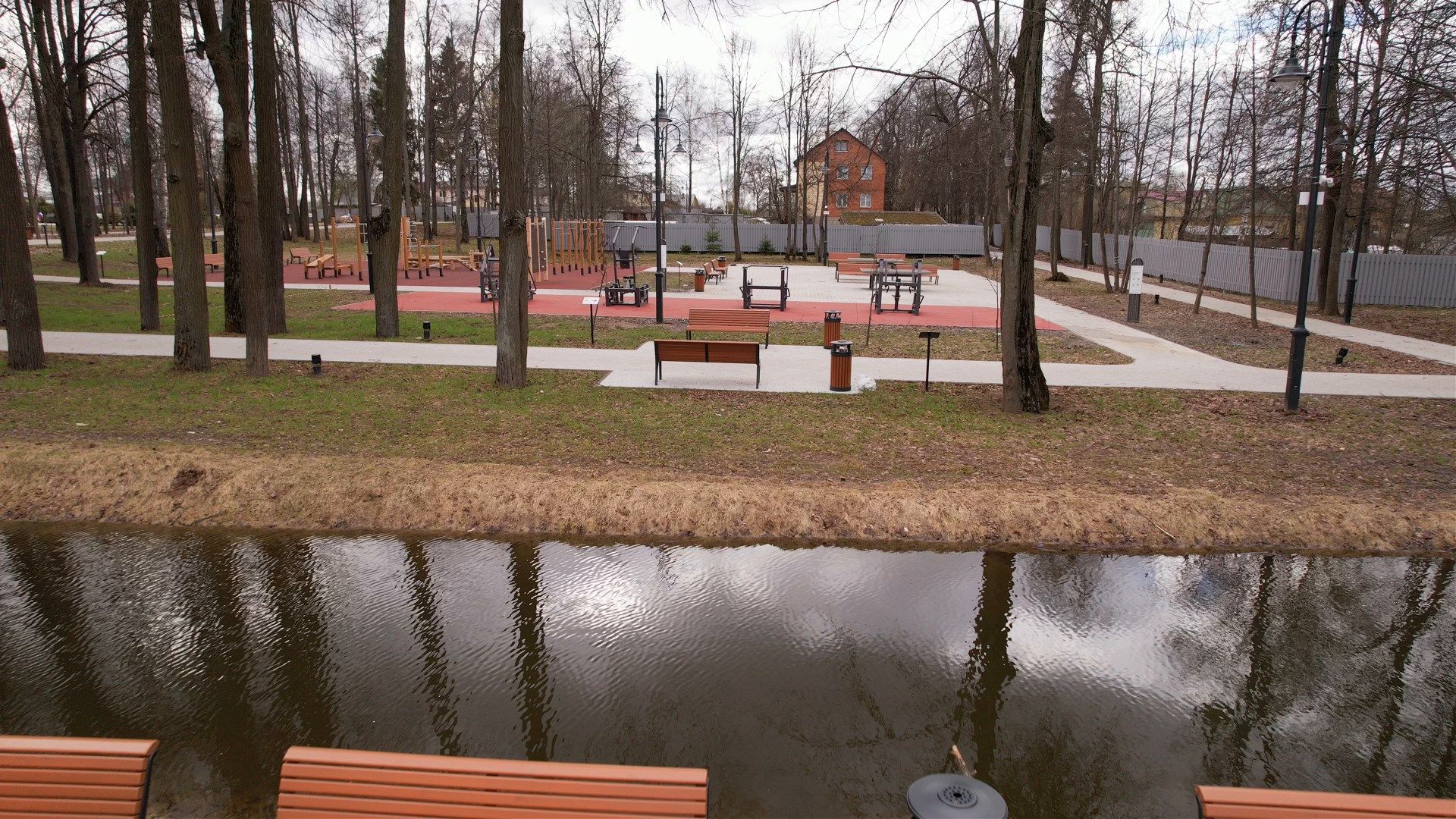 видео с коптера, парк, лобня, киово,