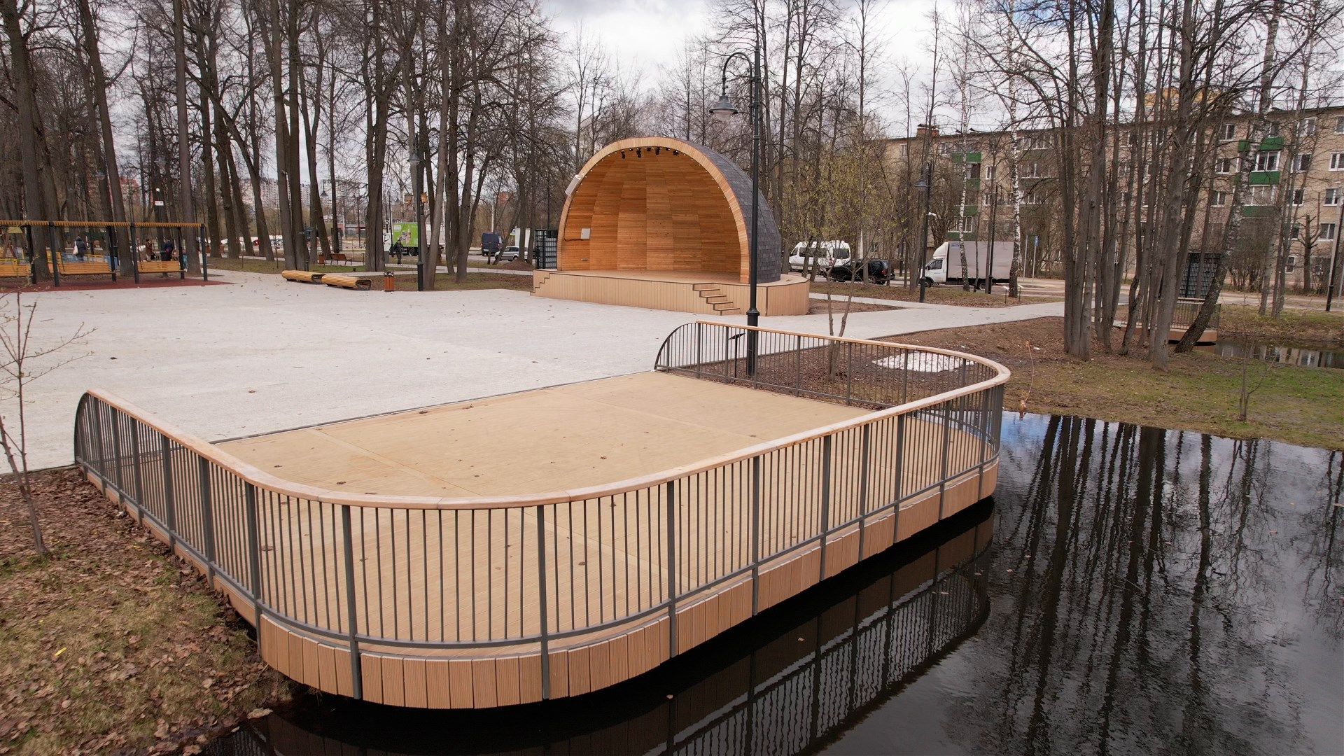 видео с коптера, парк, лобня, киово,