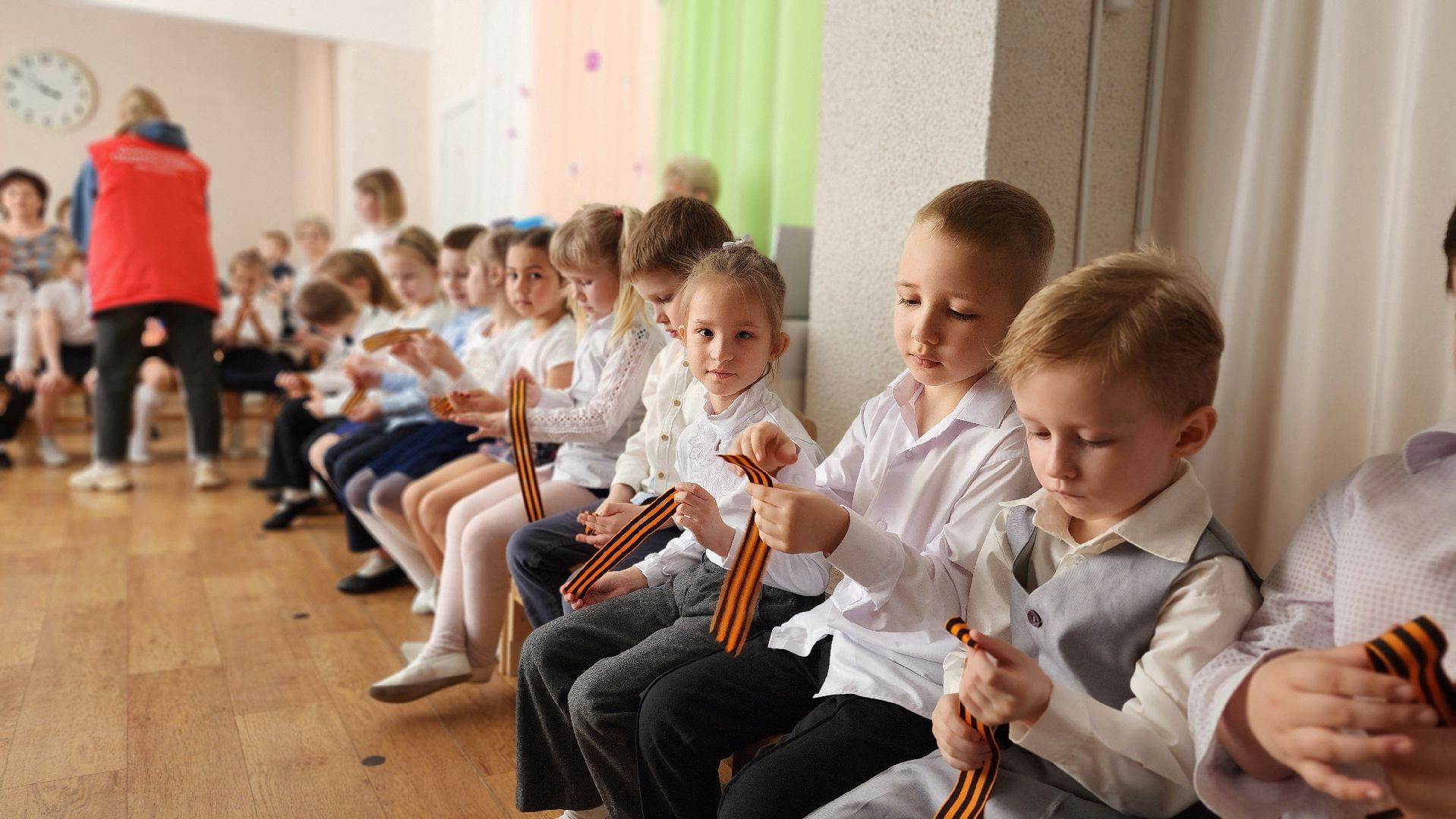 георгиевская ленточка, акция, день победы, дети, патриотическое воспитание, детский сад,