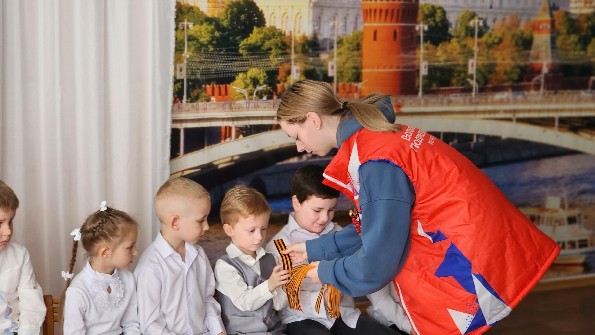 георгиевская ленточка, акция, день победы, дети, патриотическое воспитание, детский сад,