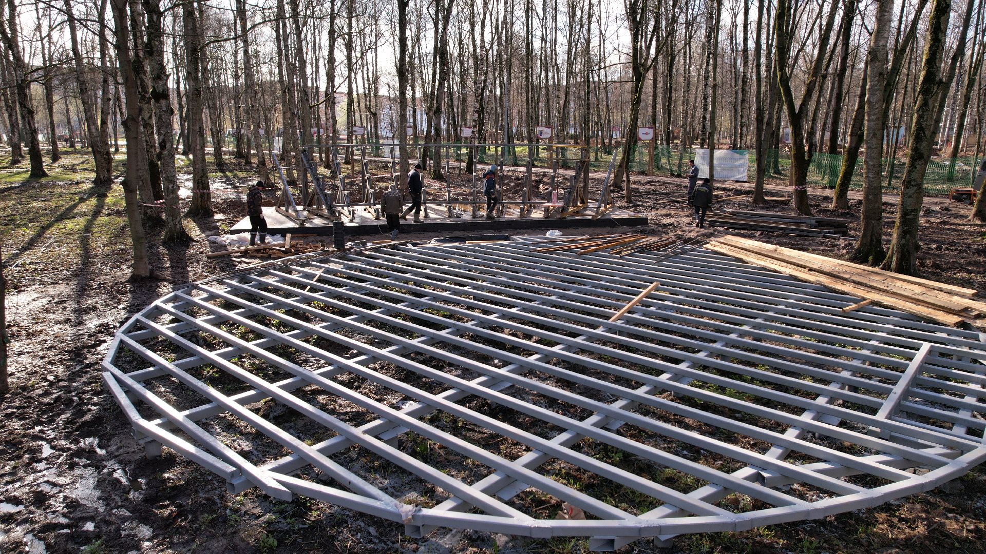 видео с коптера, лобня, парк,