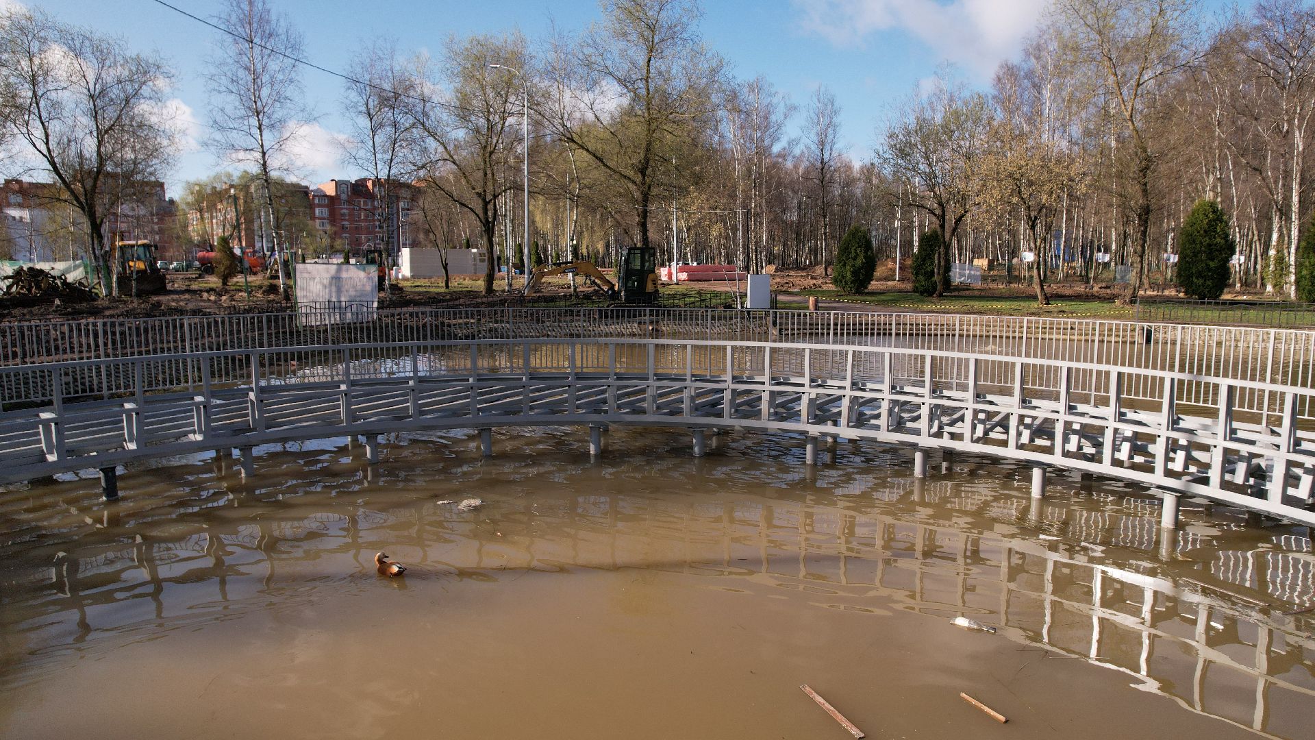 видео с коптера, лобня, парк,