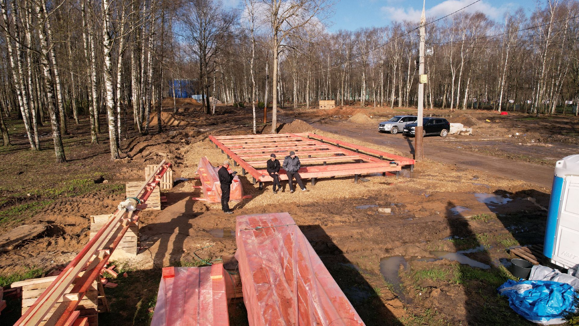 видео с коптера, лобня, парк,