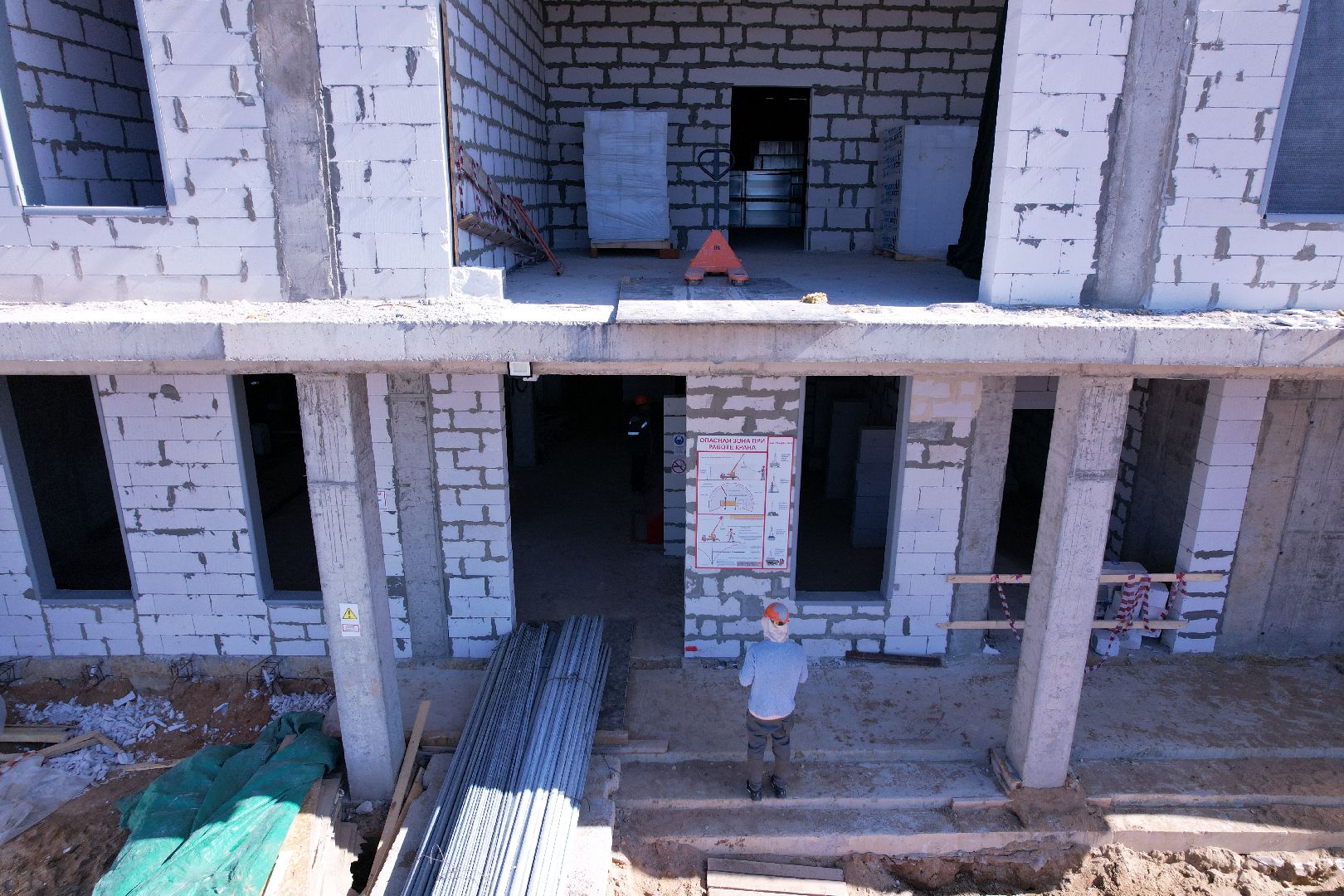 видео с коптера, истра, школа, строительство,