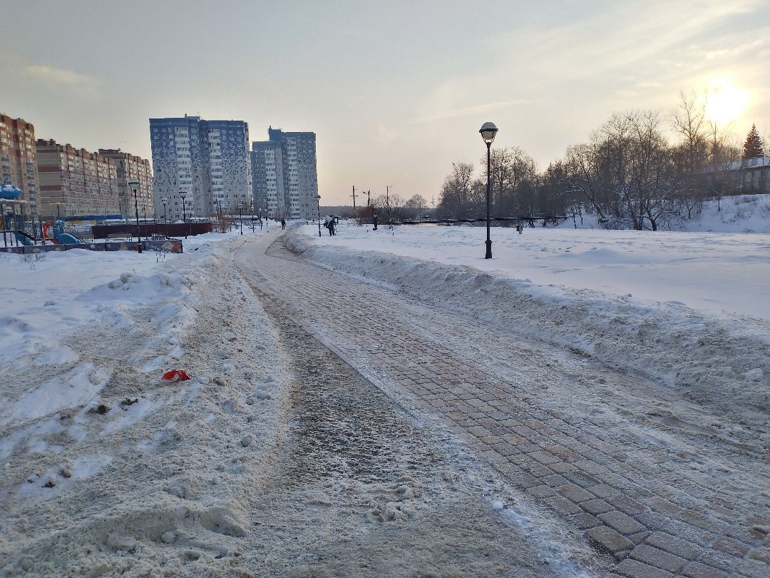 благоустройство, двор, снег, Лосино-Петровский, коммунальщики