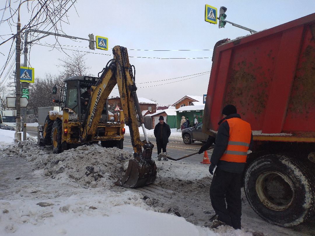 благоустройство, двор, снег, Лосино-Петровский, коммунальщики