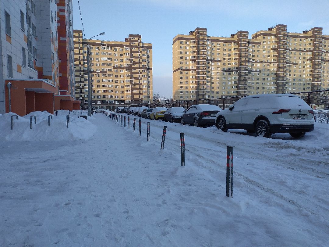 благоустройство, двор, снег, Лосино-Петровский, коммунальщики