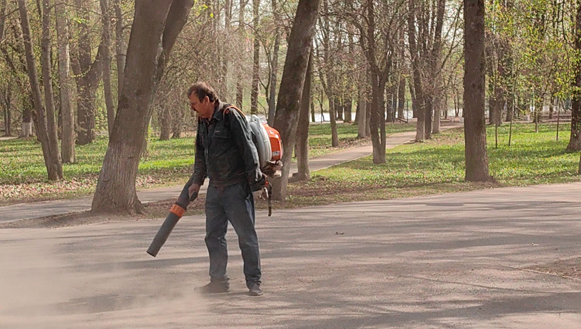 уборка парка, пылесос, листва, благоустровйство,