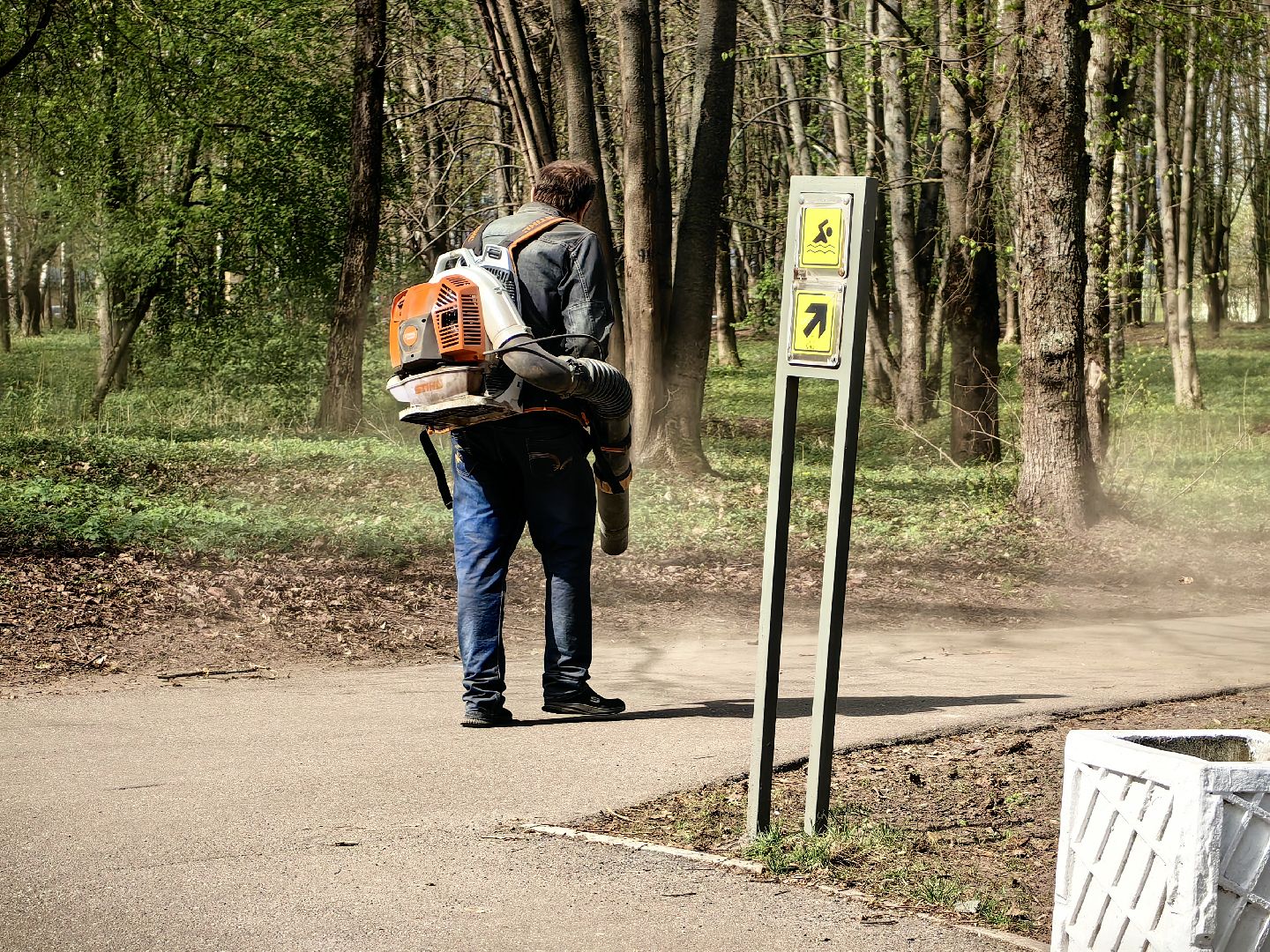 уборка парка, пылесос, листва, благоустровйство,