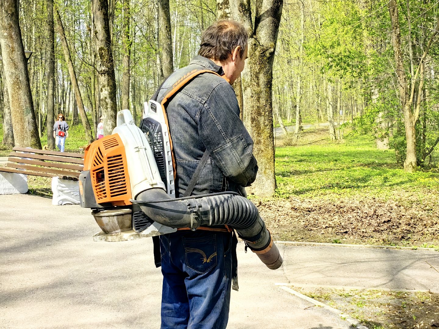 уборка парка, пылесос, листва, благоустровйство,