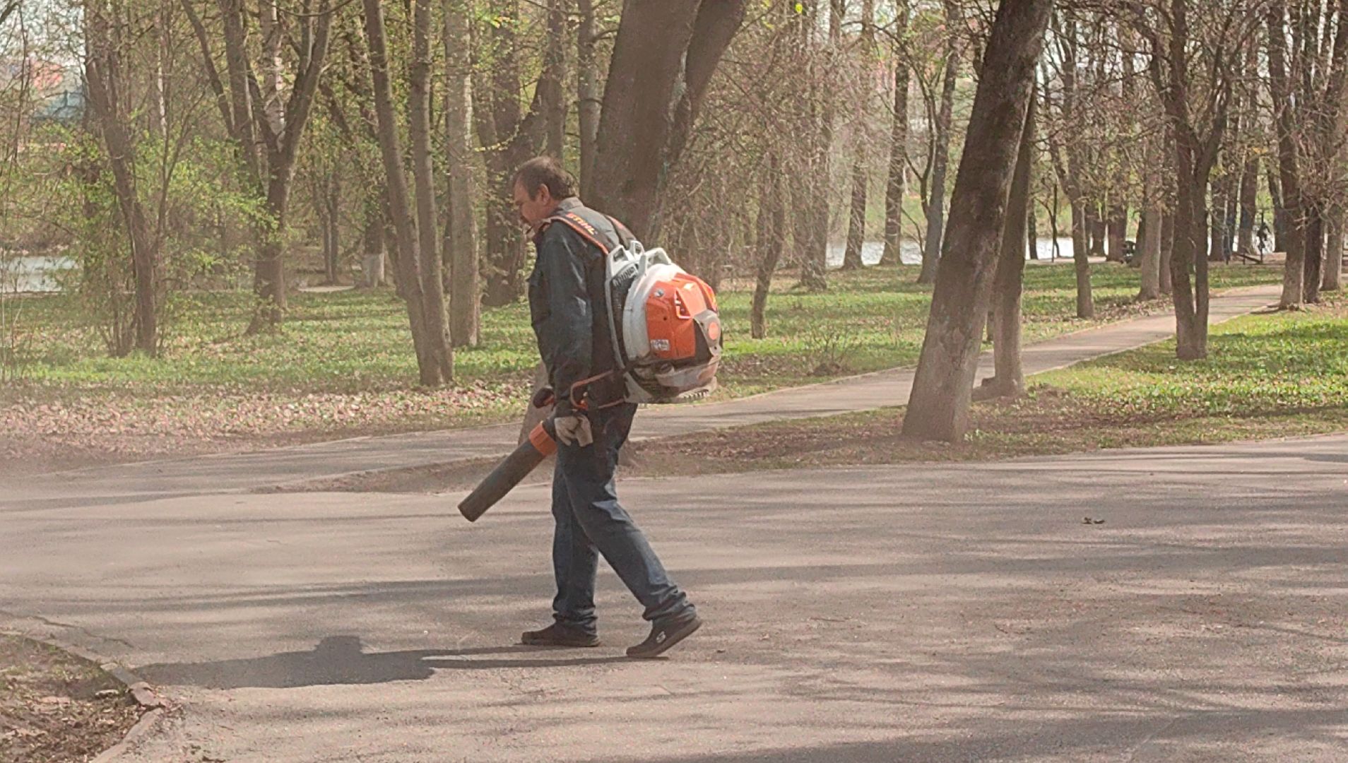 уборка парка, пылесос, листва, благоустровйство,