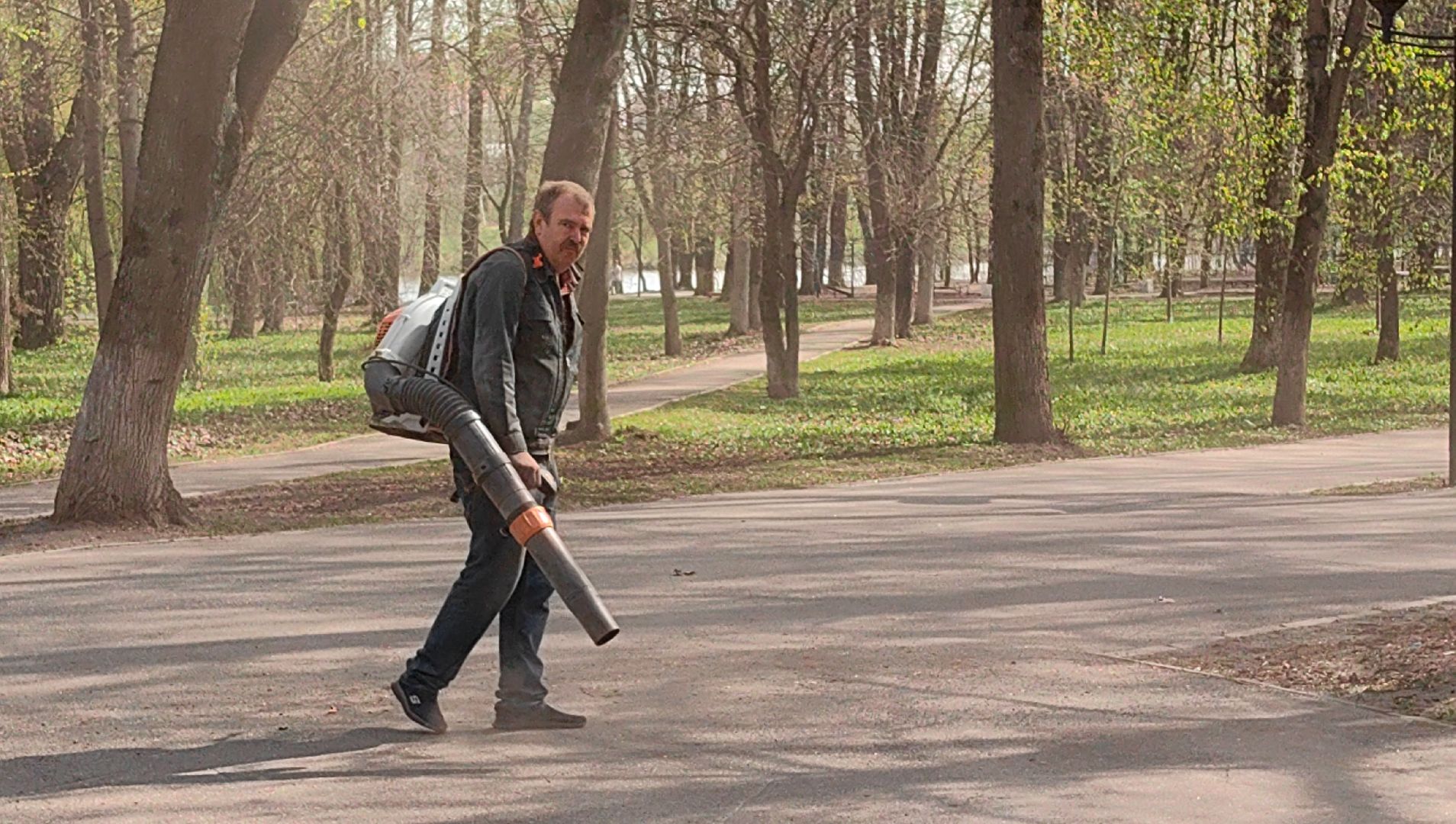 уборка парка, пылесос, листва, благоустровйство,