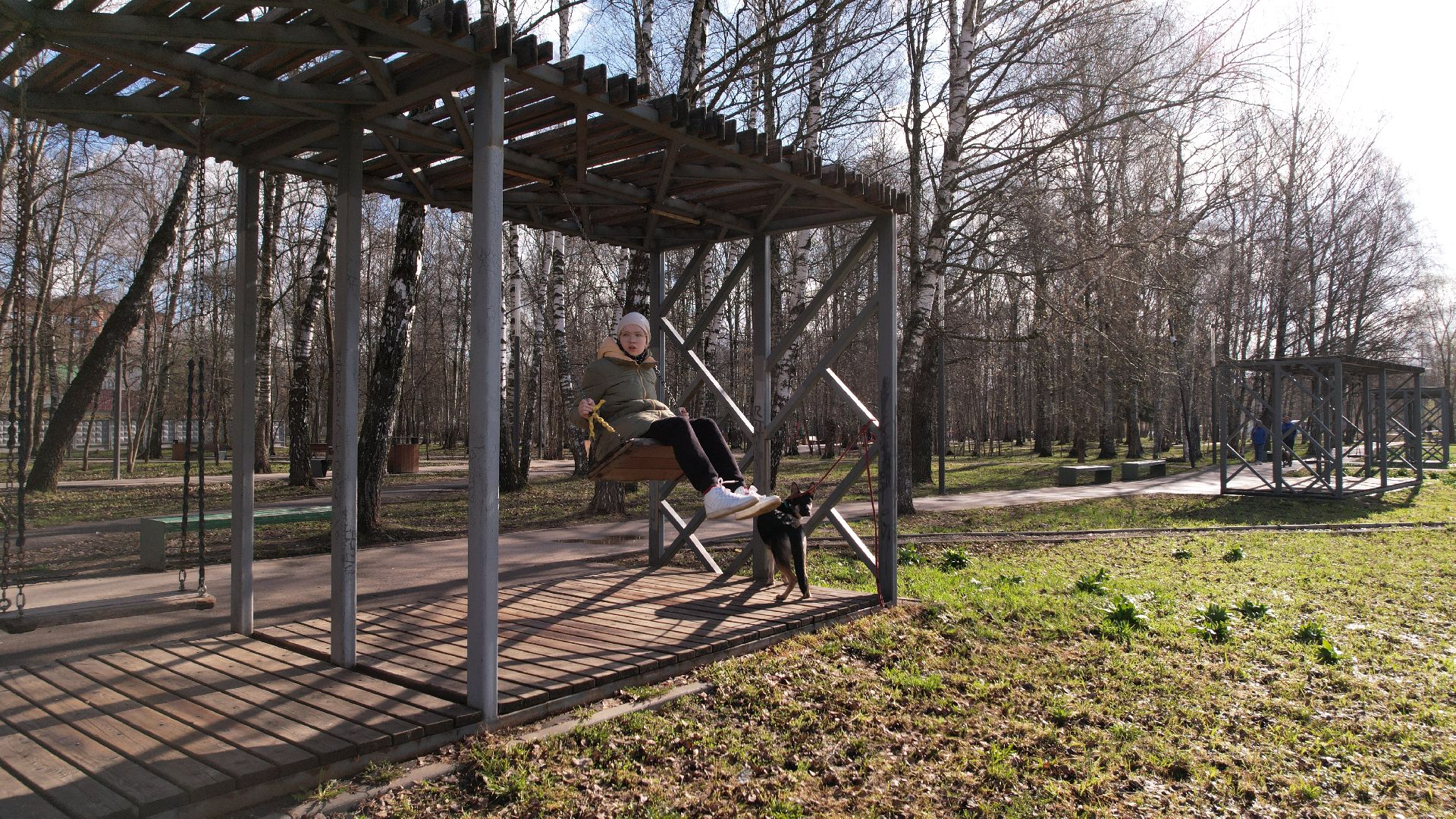 видео с коптера, лобня, парк,