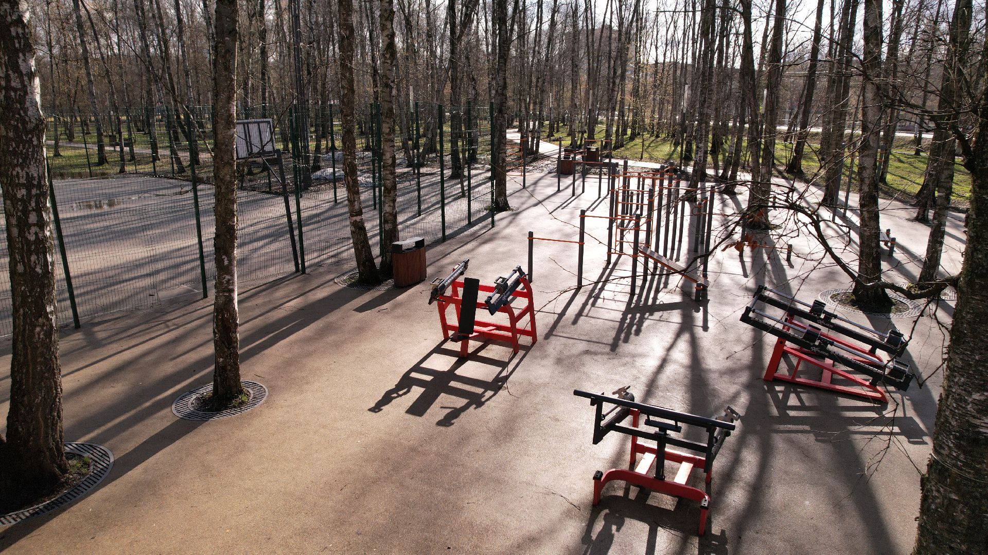 видео с коптера, лобня, парк,