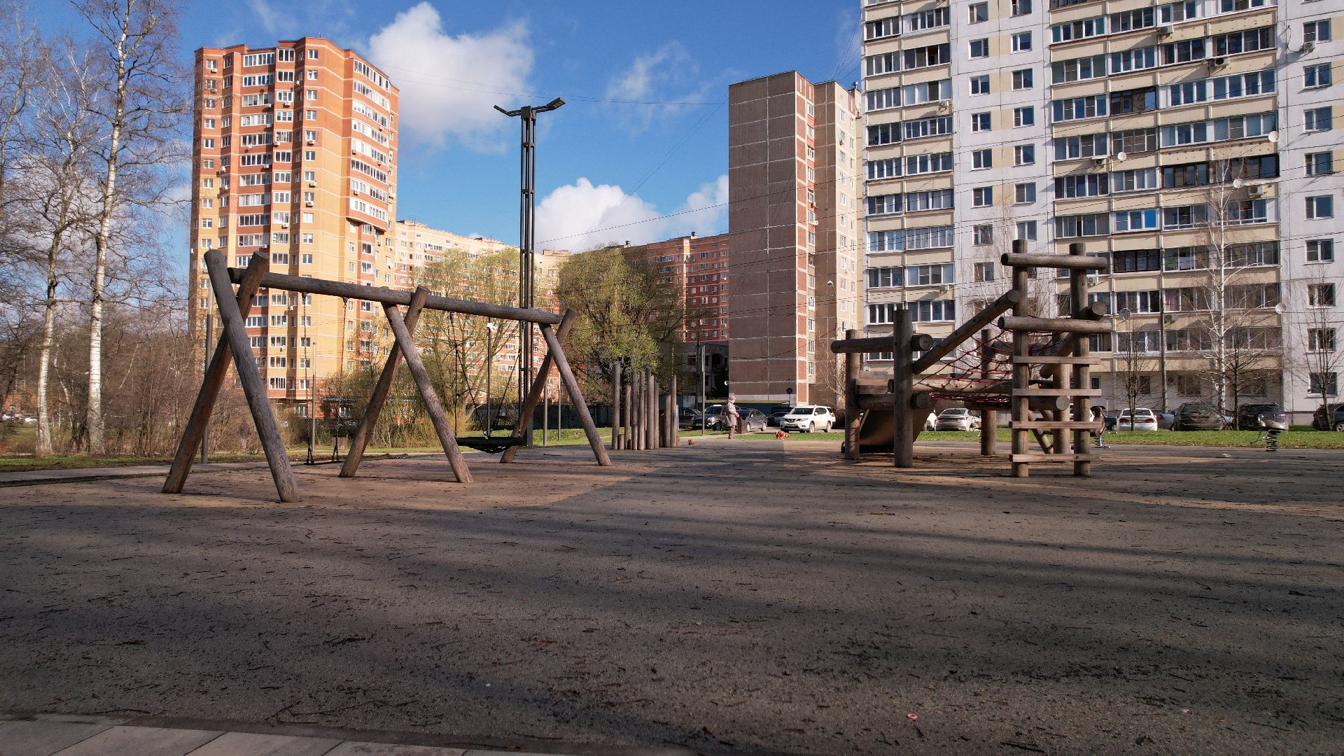 видео с коптера, лобня, парк,