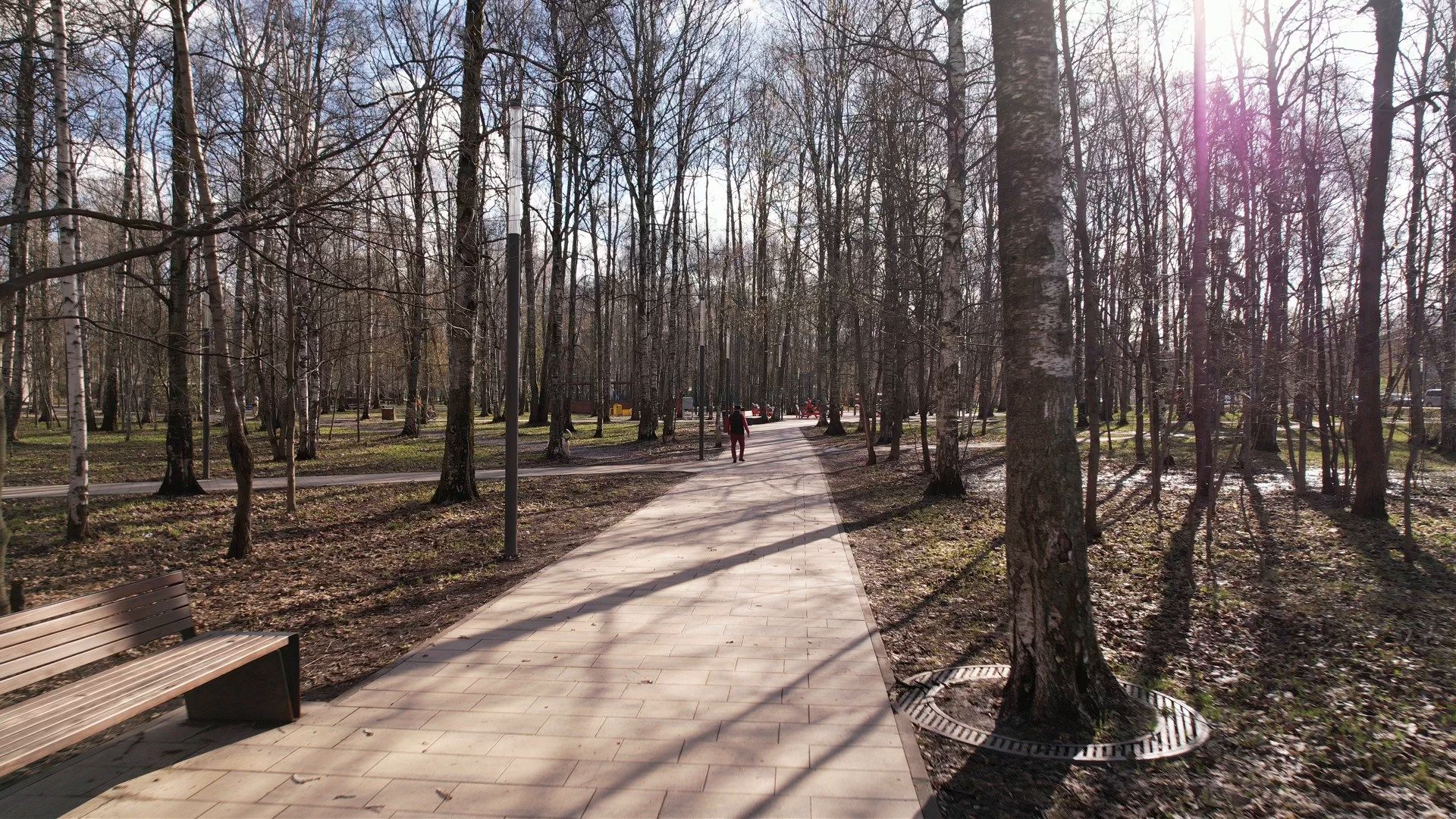 видео с коптера, лобня, парк,