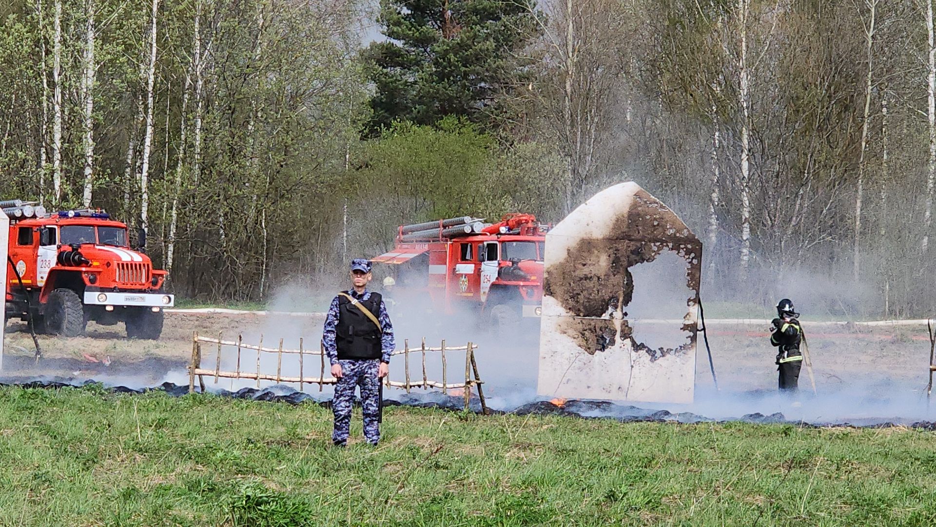 тактико-специальные учения, пожароопасный сезон, тушение пожаров, деревня Боровково, Богородский городской округ,