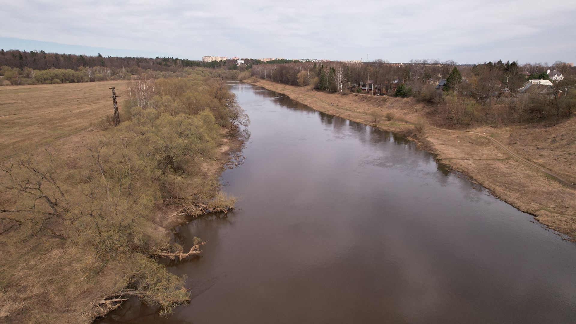 видео с коптера, звенигород, смотровая площадка,