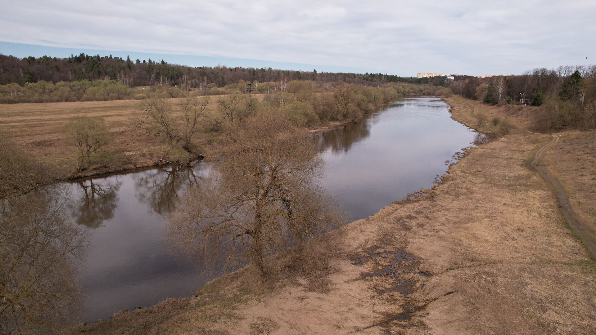 видео с коптера, звенигород, смотровая площадка,