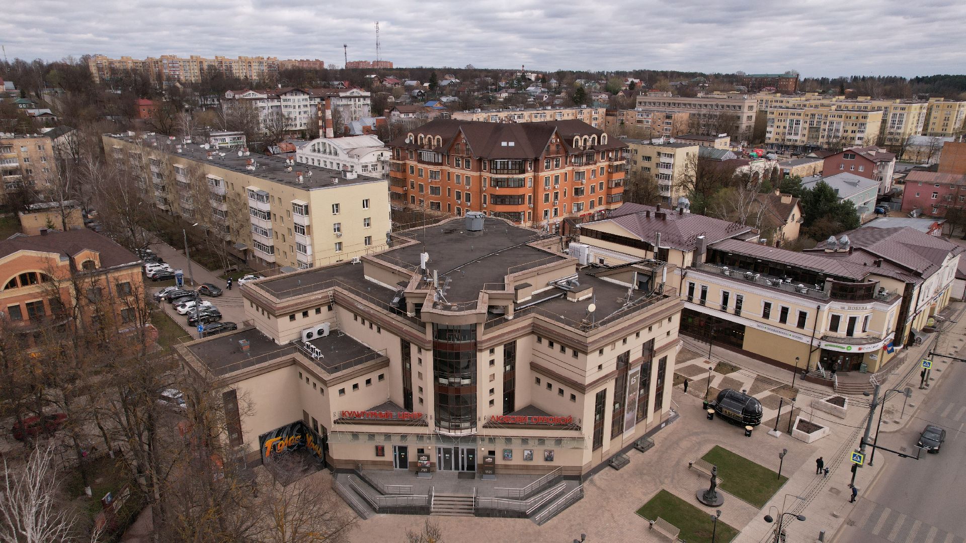видео с коптера, звенигород, благоустройство,