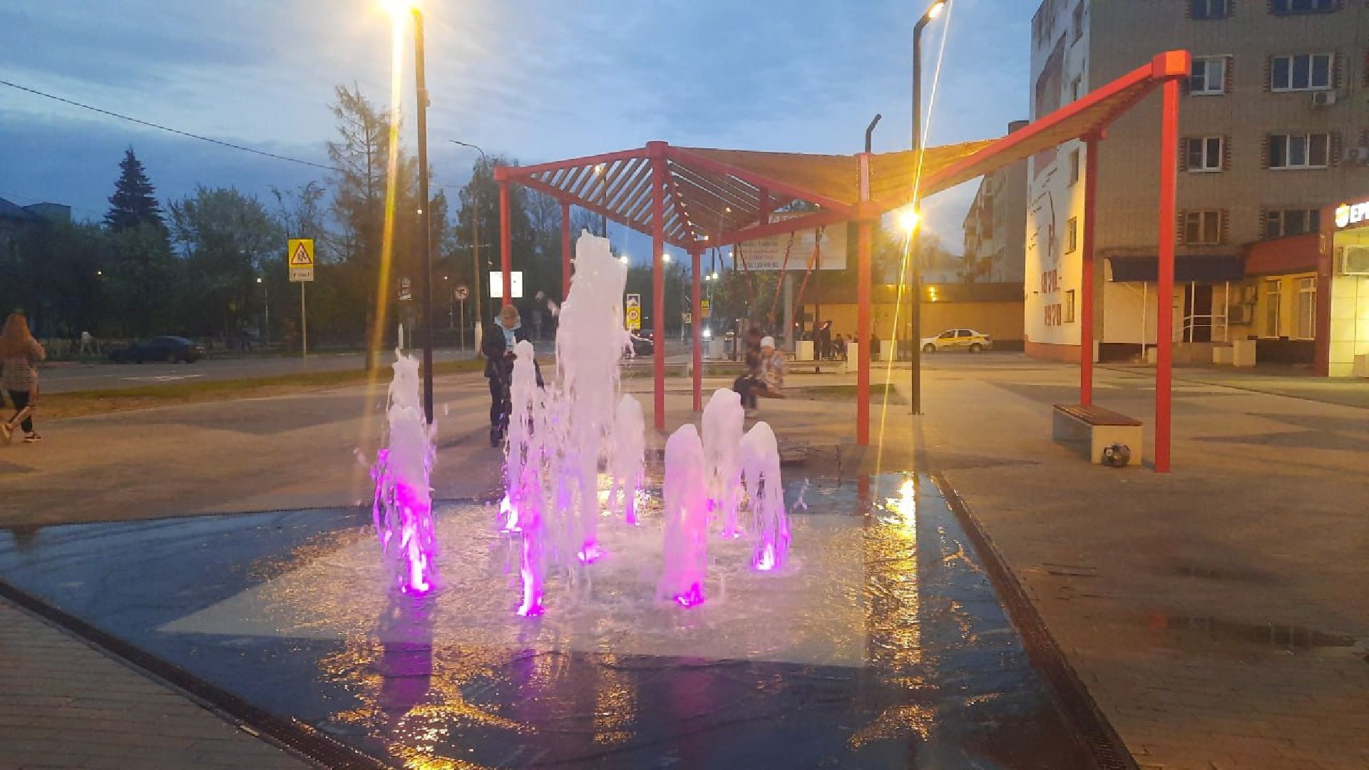 пуск фонтанов, шатура, парк, фонтаны,