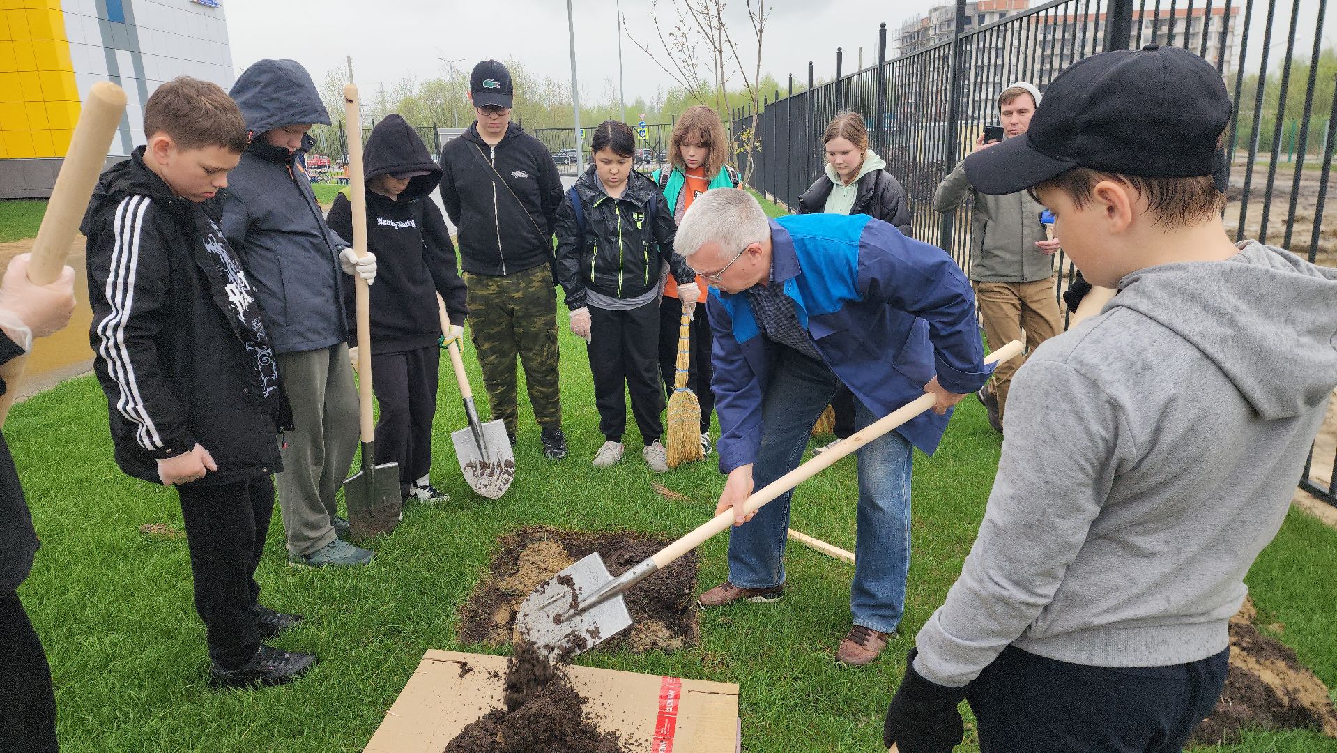 день добрых дел, шатура, лицей перспектива, елки, высадка деревьев, областная акция,