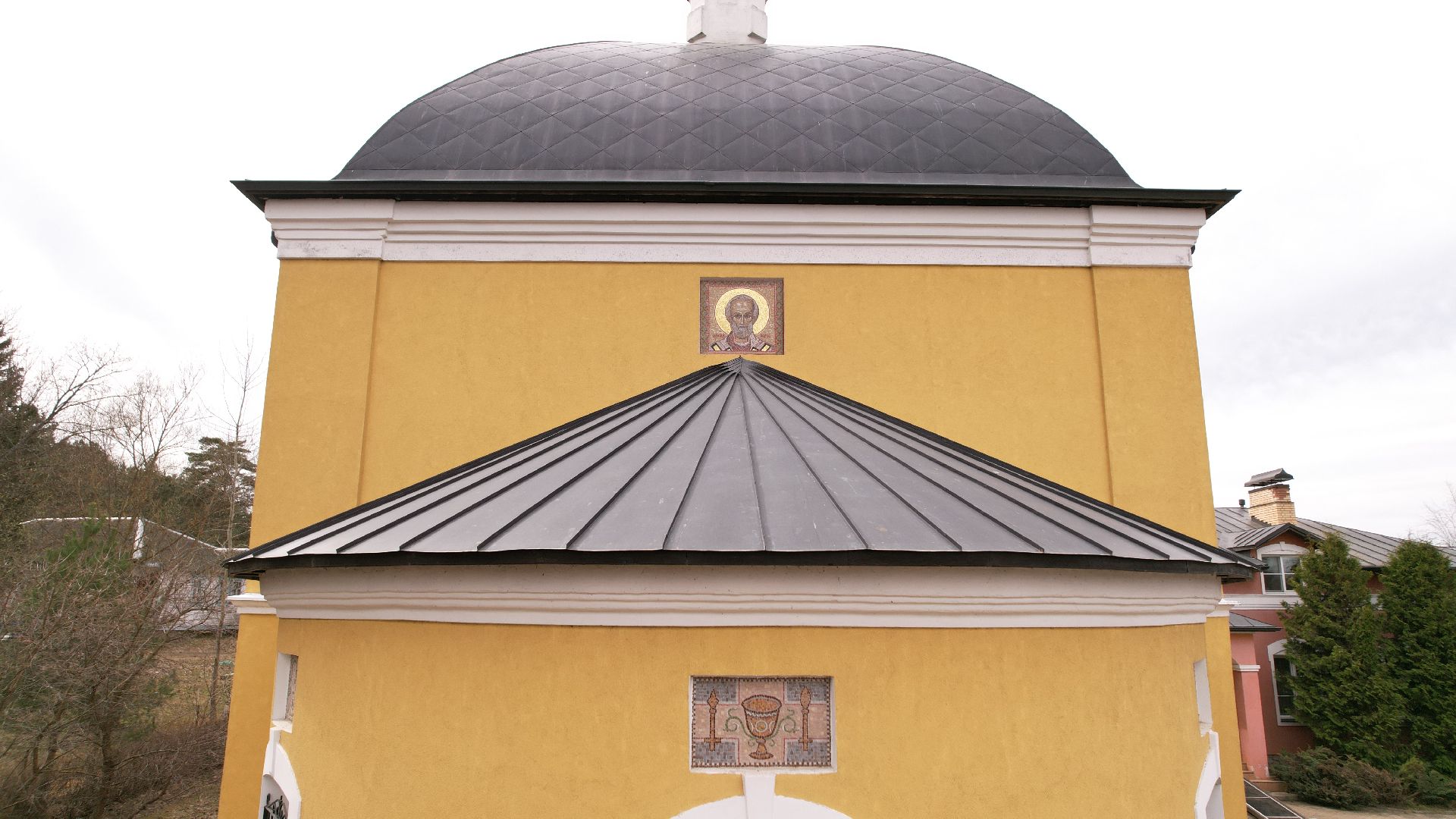 Звенигород, видео с коптера, храм,