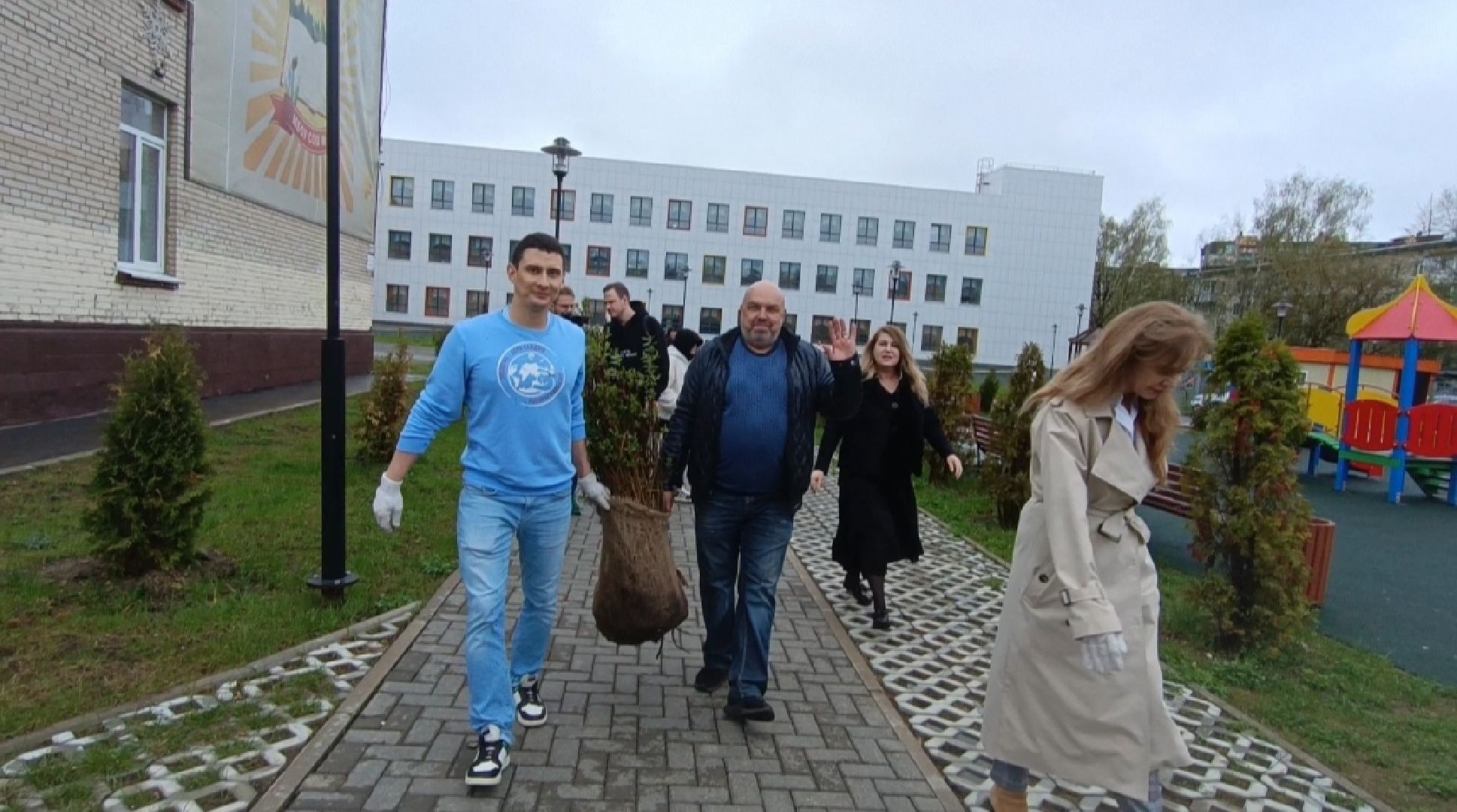 экология, посадка деревьев, школа,