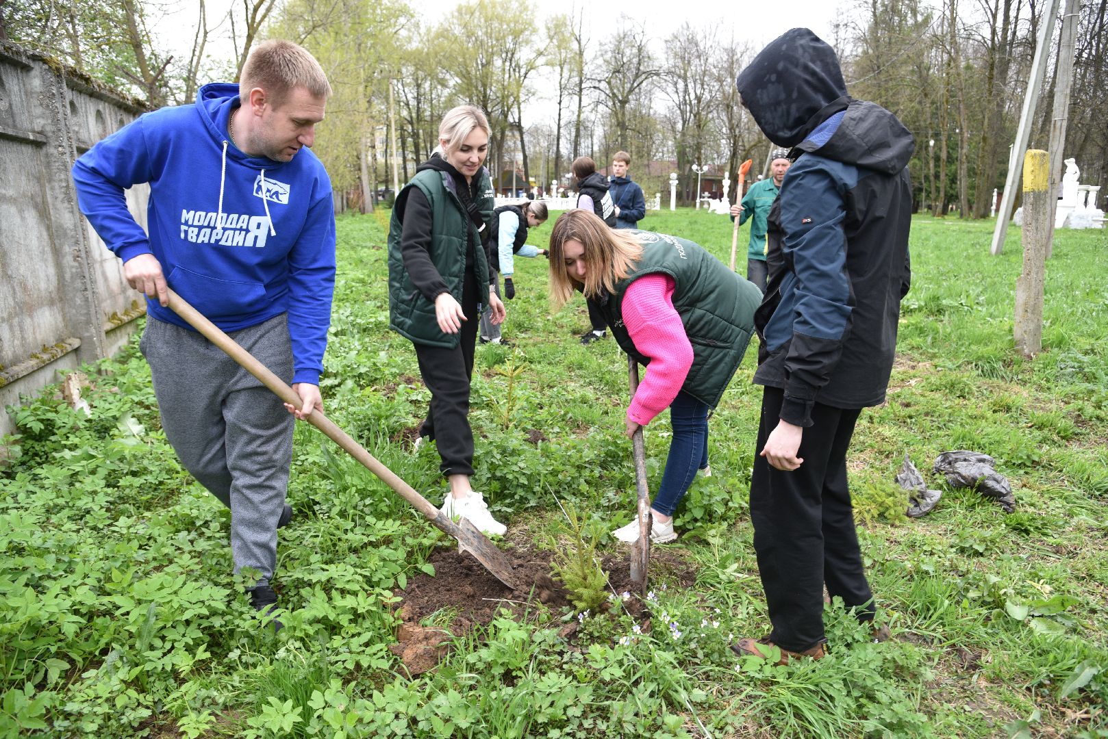 лотошино, лотошинский парк, акция, день добрых дел, субботник, высадка деревьев,