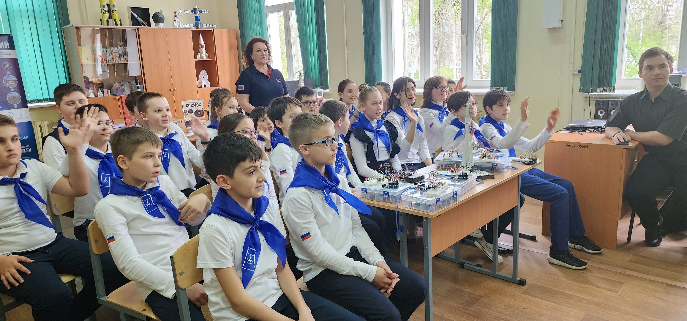 космический класс, Востряковский лицей 1, Домодедово, Александр Гребенкин, МКС, Роскосмос,