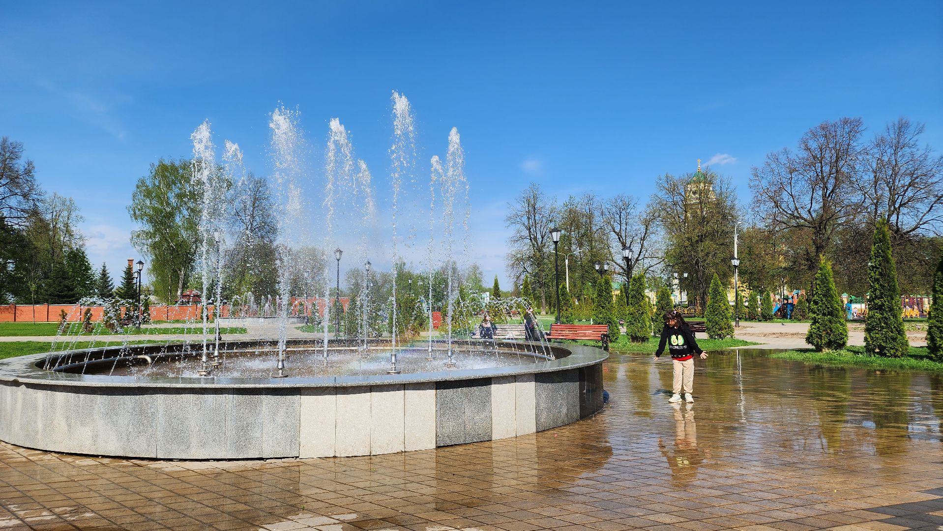 парк, фонтаны, Лосино-Петровский, сезон фонтанов,