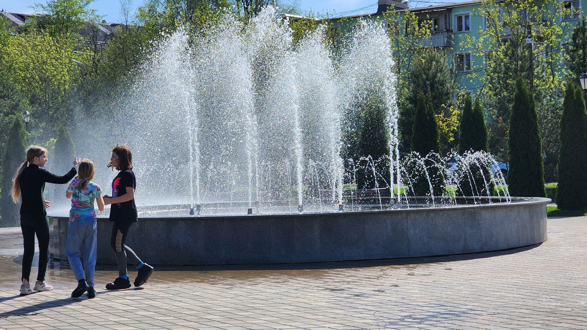 парк, фонтаны, Лосино-Петровский, сезон фонтанов,